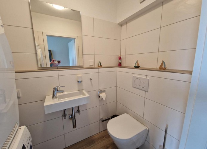 Gäste WC im EG mit Wama und Trockner